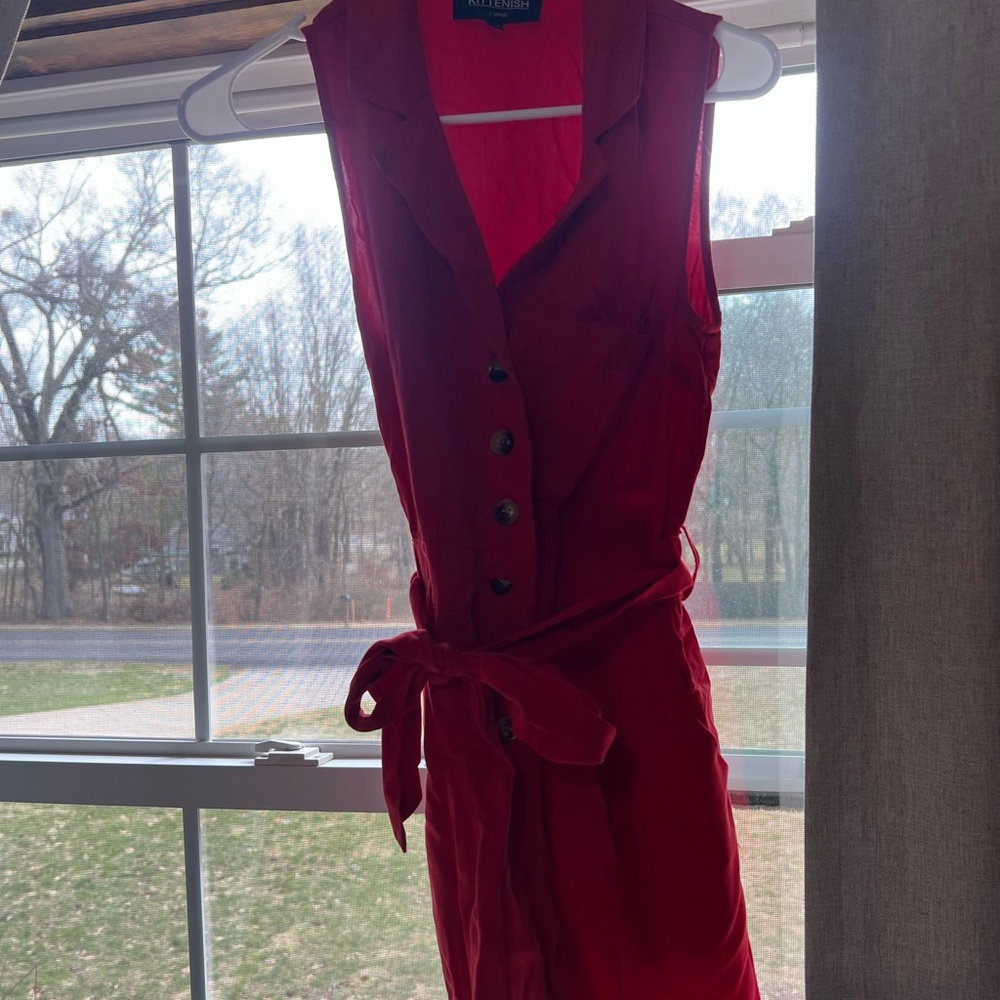 Kittenish Red Romper